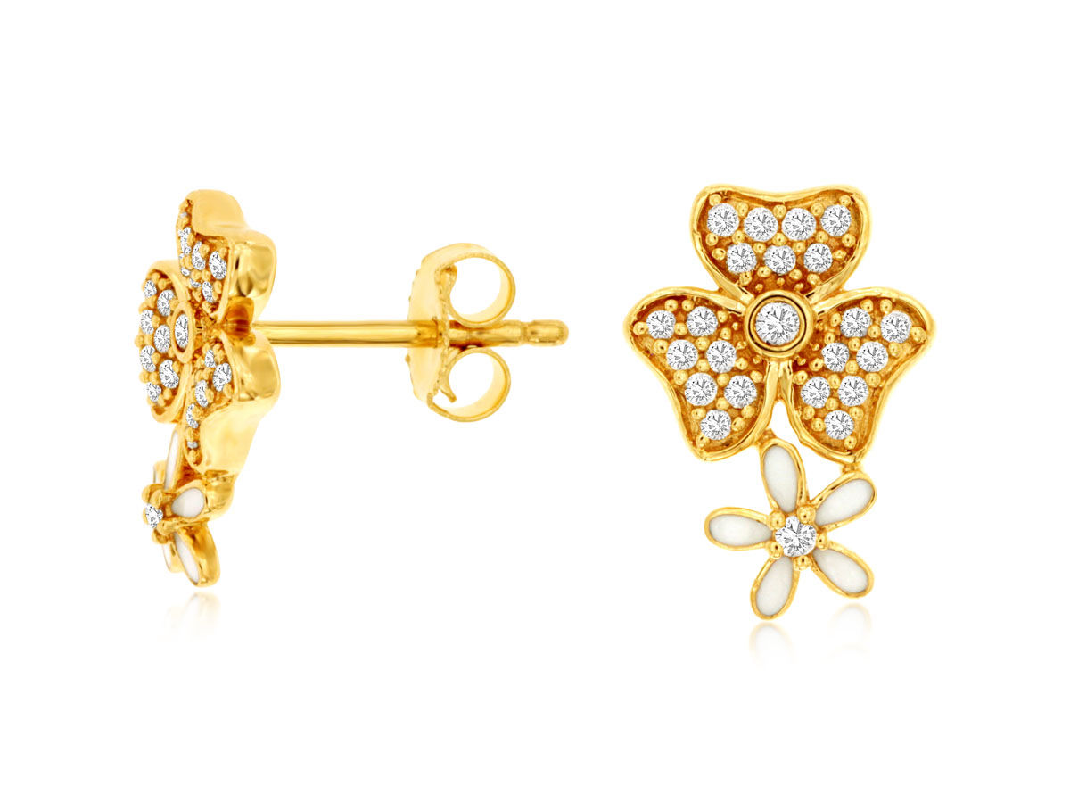 Diamond Clover Earring