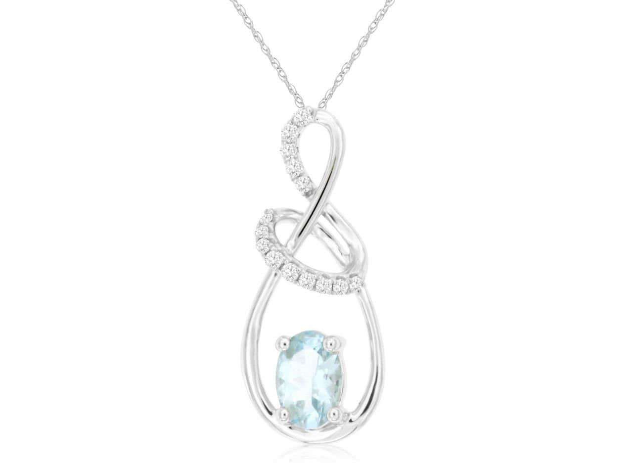 Aquamarine & Diamond Pendant