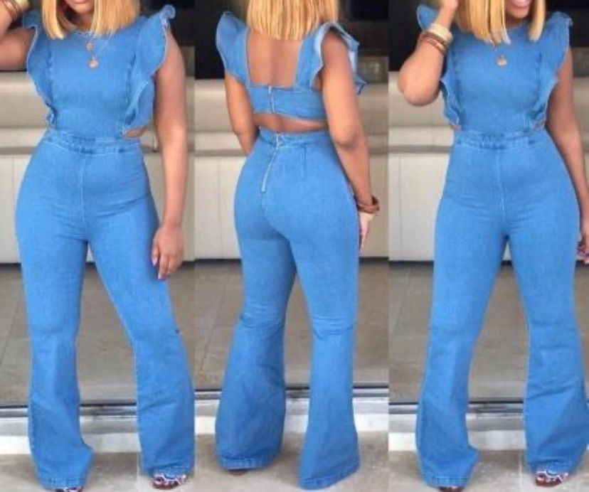 Thumbnail: Denim Cut Out Jumpsuit 
