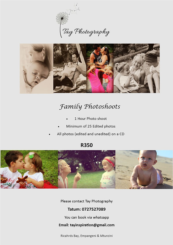 Family Photo shoot packages Tay Photography KZN SA 