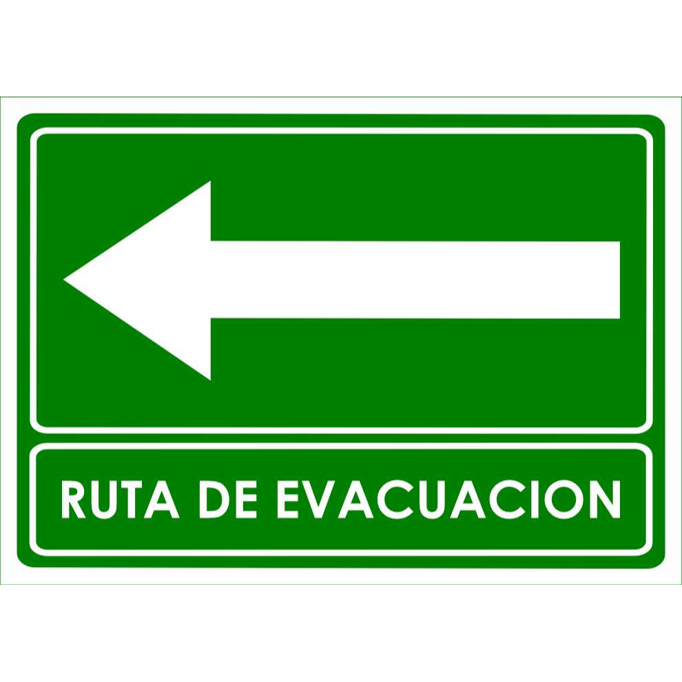RUTA DE EVACUACIÓN IZQUIERDA 20X30 CMS
