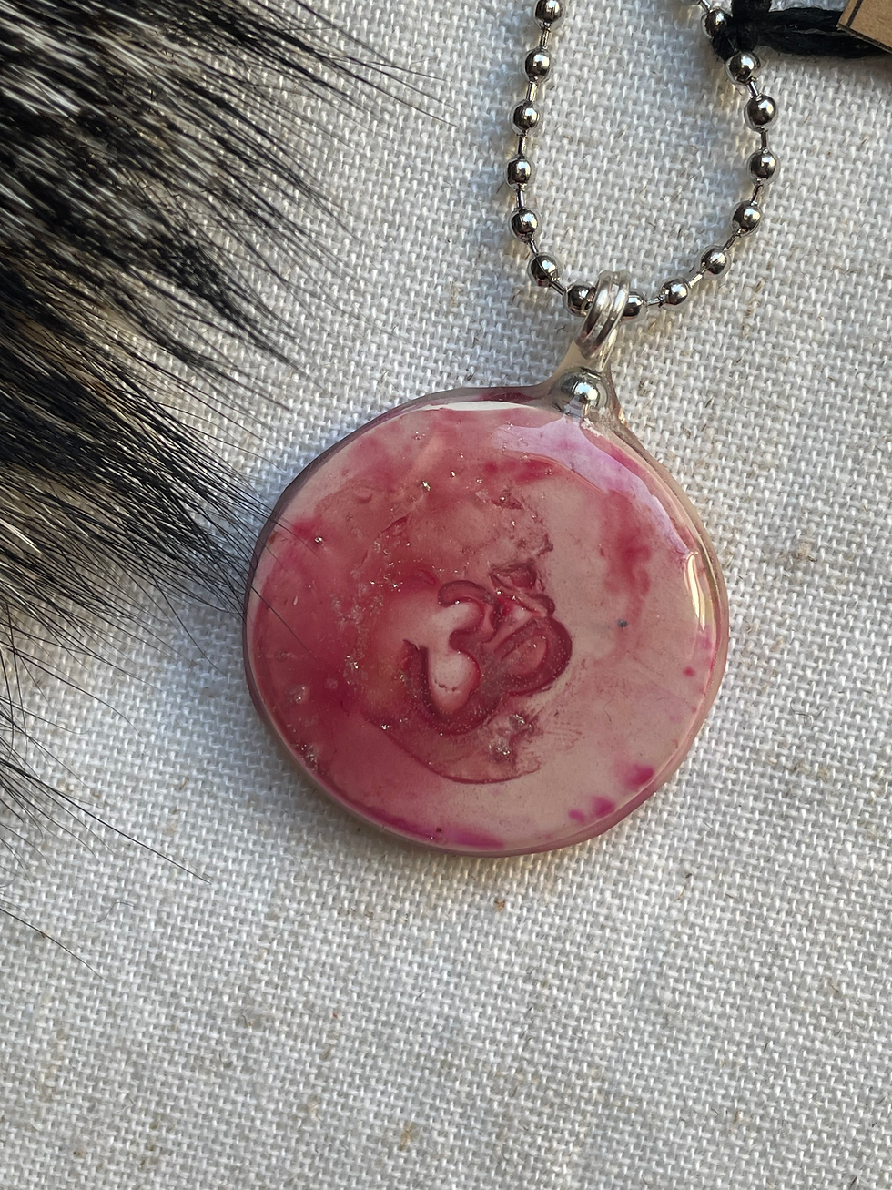 Pink Ohm sign handmade necklace