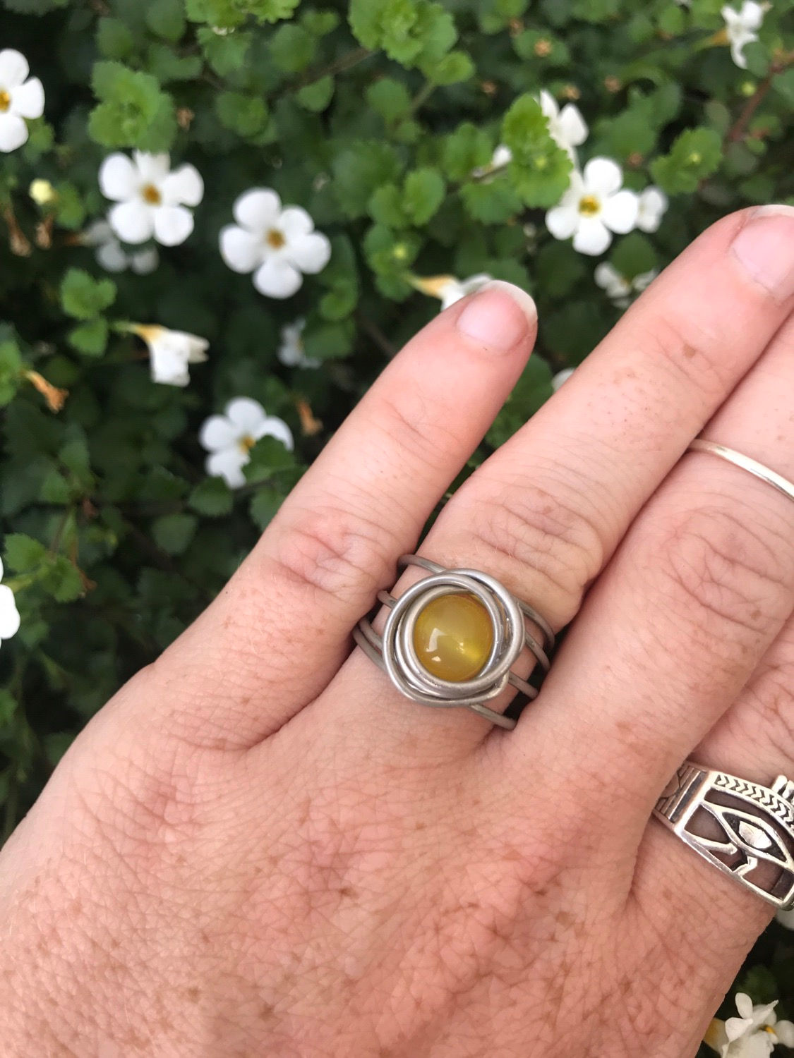 Yellow Agate Ring