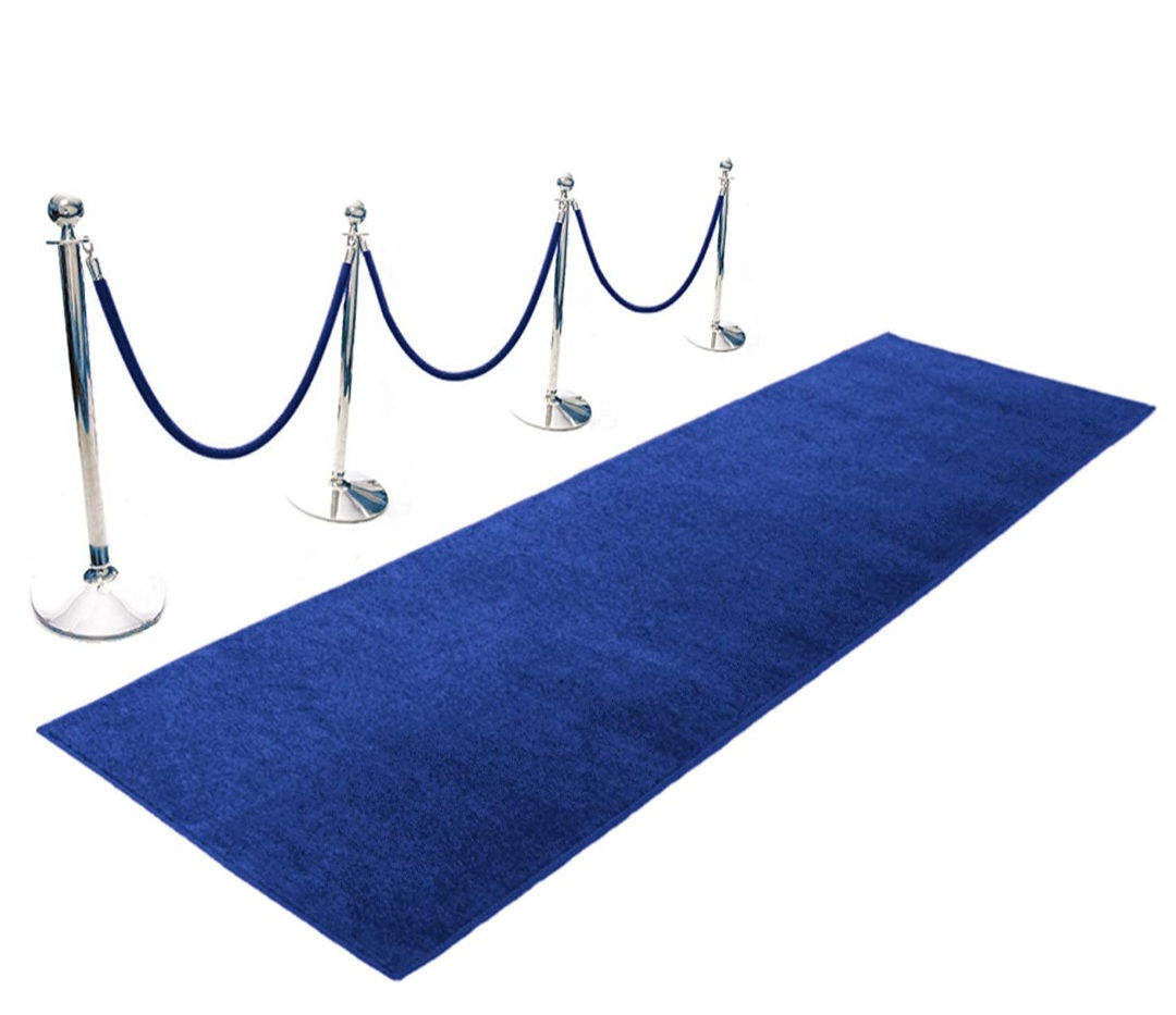 Royal Blue Carpet & Gold Stanchions w/RB ropes