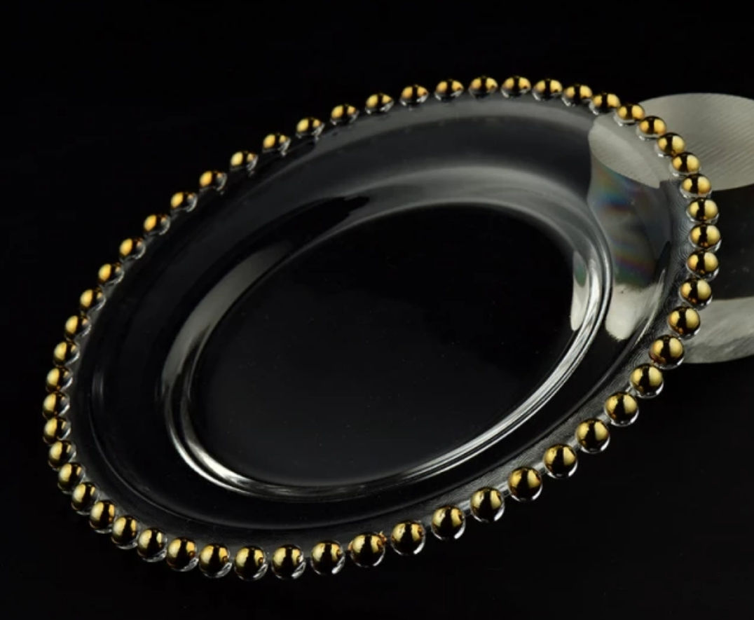 Gold Beaded Rim Charger Plates
