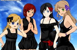 group pic(after rose and evs initiation) - river,holly(bloods little sis),rose,ev