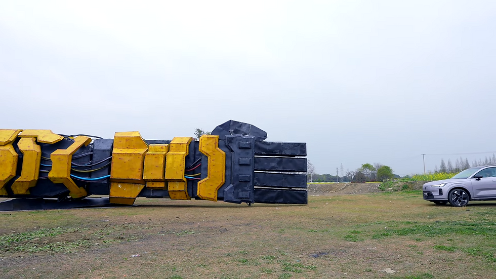 Chinese Influencer Unveils Colossal Robot Arm Used in Vehicle Impact