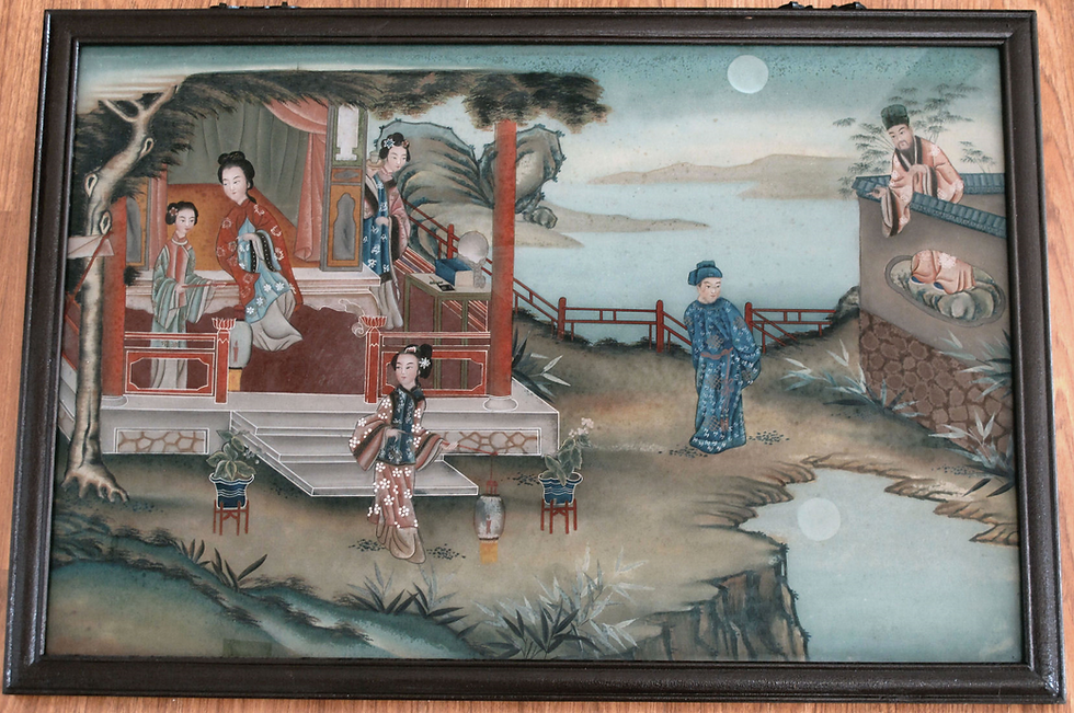 007 清代玻璃反绘画 82 X 52.5 CM