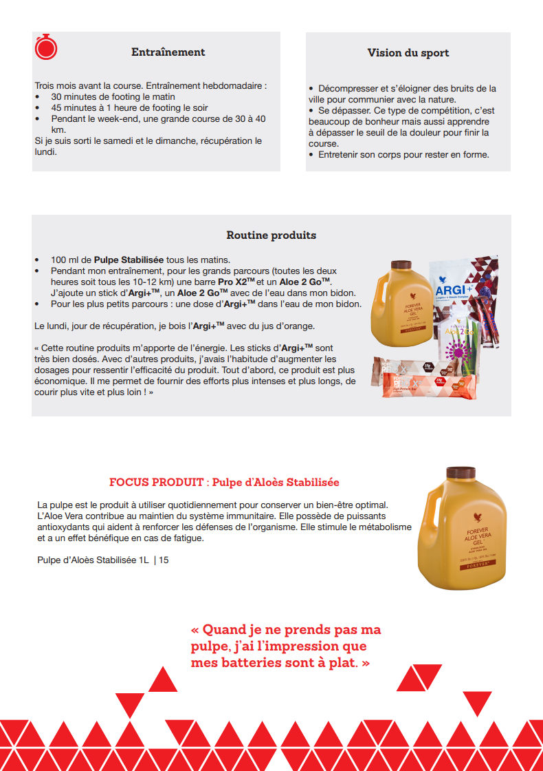 entrainement sportif avec les produits forever
