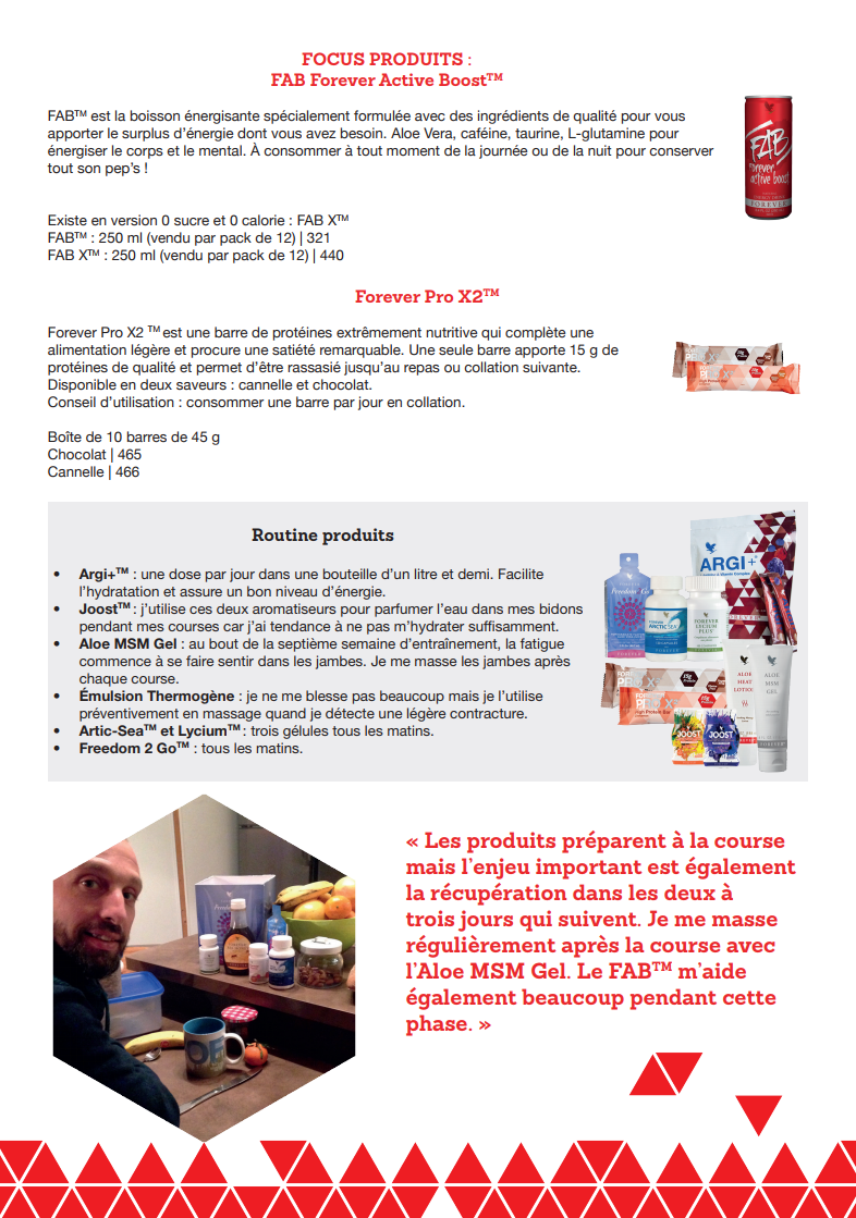 Focus produits forever pendant le marathon