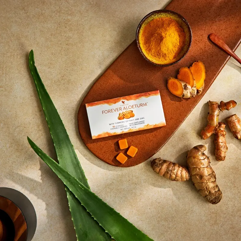 Miniature : Forever AloeTurm | Pastilles Hydrogel immunité | Curcuma, Zinc, Aloe Vera | Forever Living