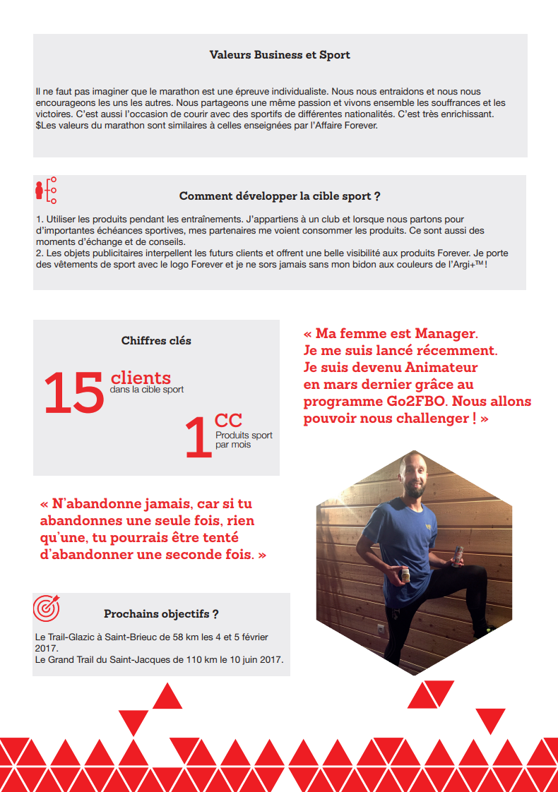 l’activité forever et mon sport le marathon