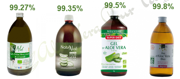 les pulpes et gels d'aloe vera bio
