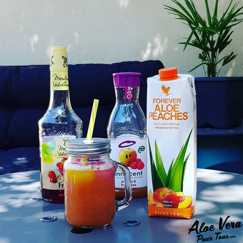jus aloe vera | Cocktail Maison | Forever Aloe Pêche, Pomme, Framboise, Fraise