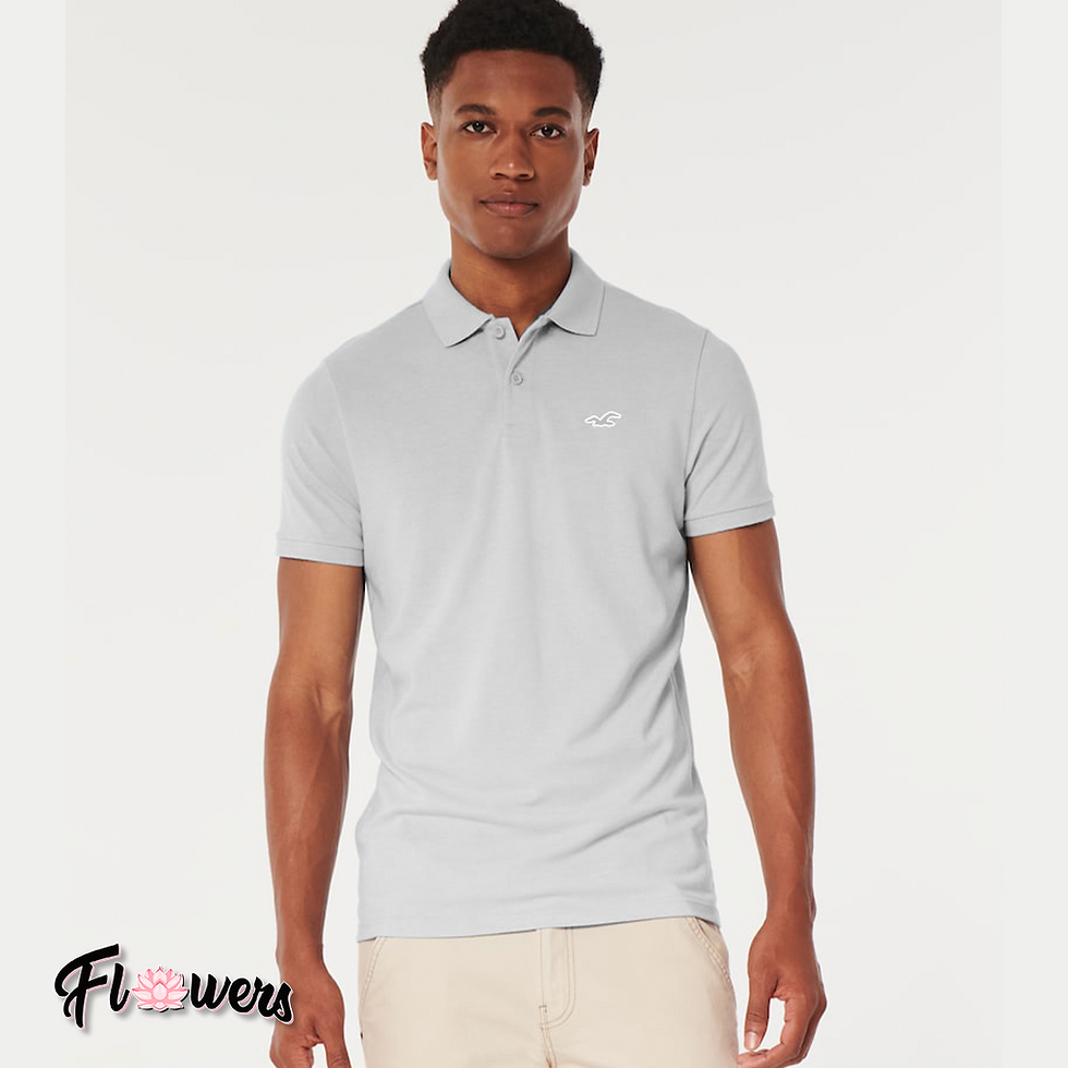 Blusa Polo Light Grey Hollister - Cinza