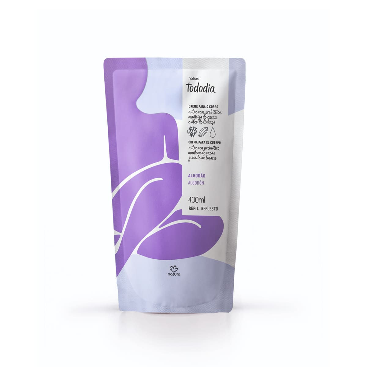 Refil Creme Desodorante Nutritivo para o Corpo Tododia Algodão 400 ml