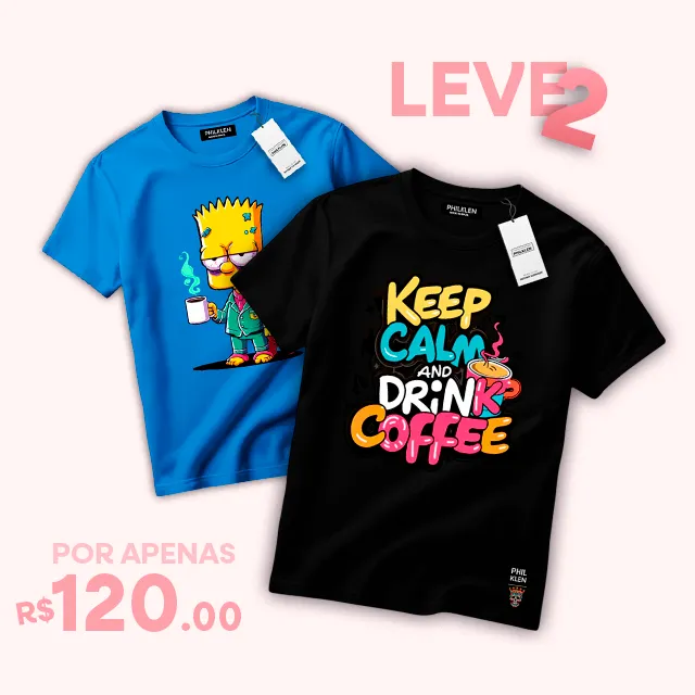 Camiseta de Algodão Premium Fitness Estampa Criativa - 2 Por 1