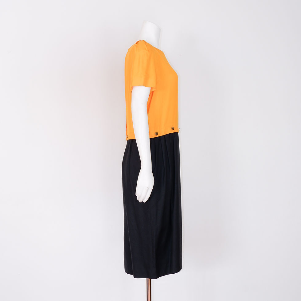 Thumbnail: 1990s Yellow and Black Dress by Nipon Boutique- Medium