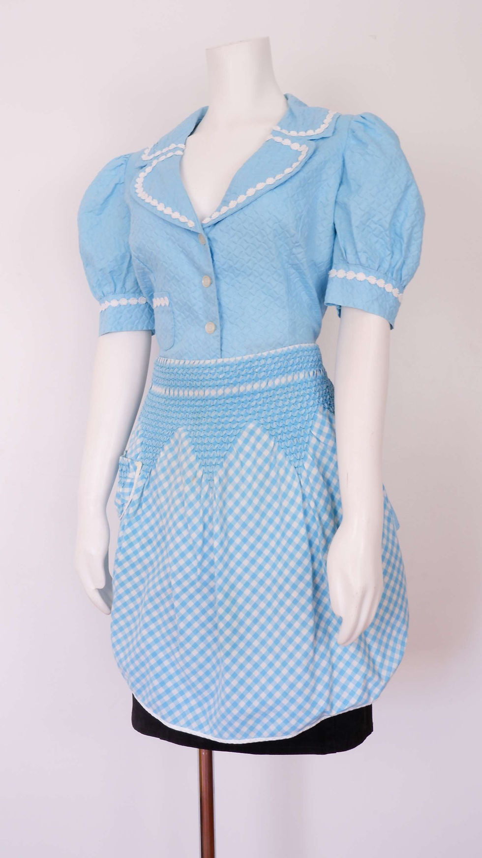 Thumbnail: Vintage Blue and White Gingham / Checker Apron with Pocket