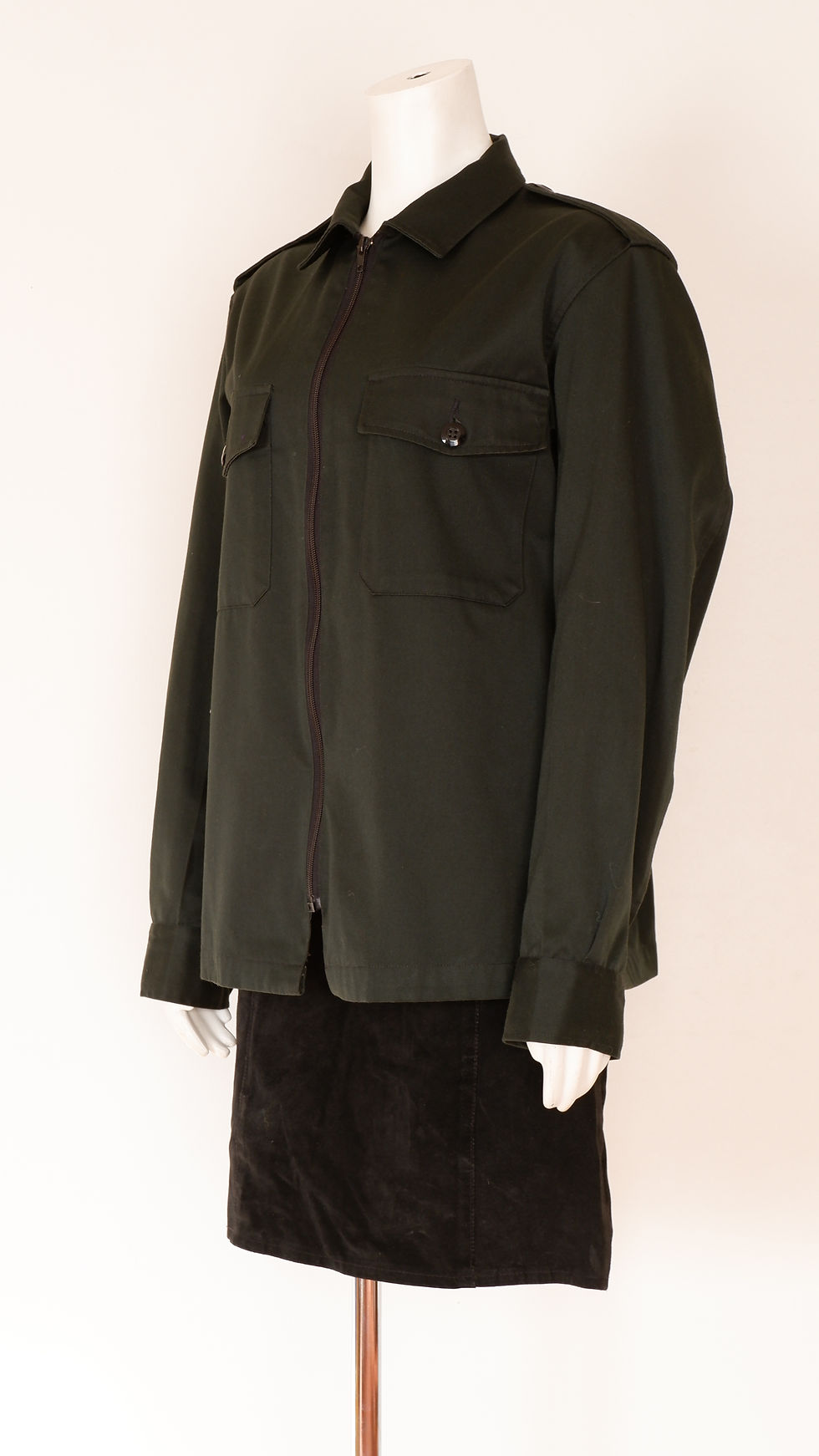 Vintage Green Military Jacket - Small Medium Zip Up Workwear Coat by GJM Janssen