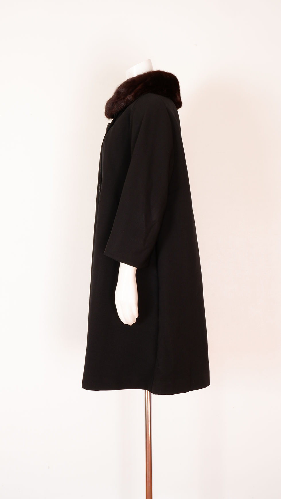 Thumbnail: 1960s Fur Trim Coat by Irving Samuel - Large Snap Button Jacket