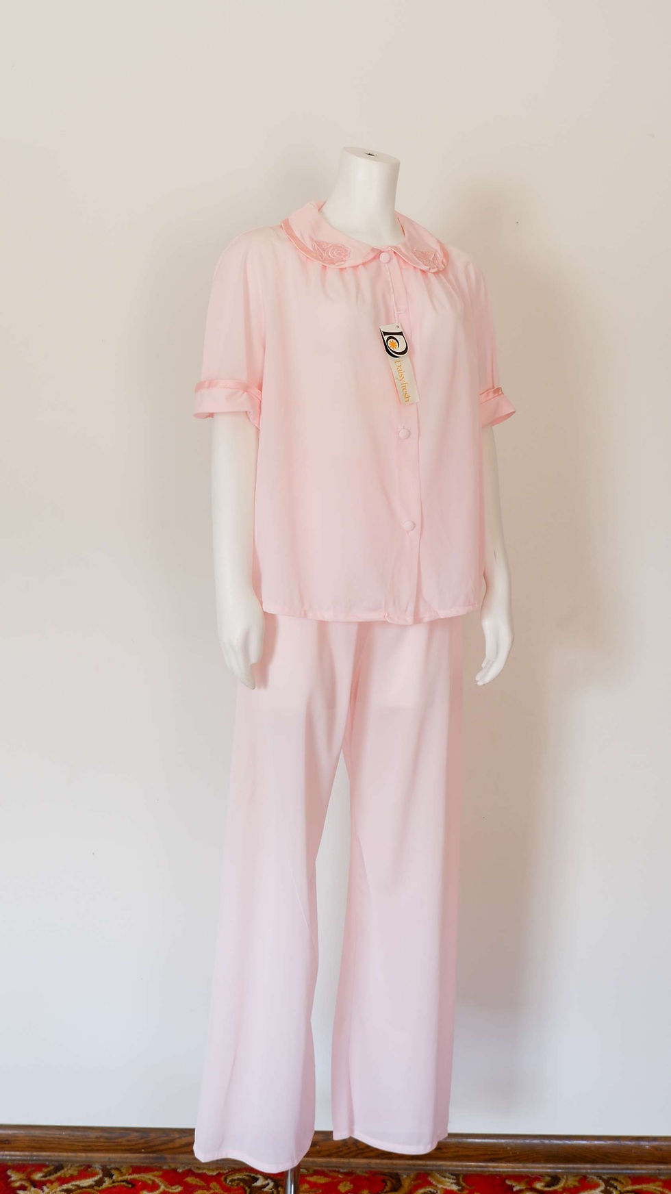 Thumbnail: 1970s Pink Pajama Set - Medium Vintage Pant and Top Lingerie