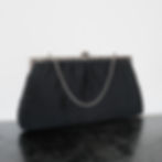 1960s Black Handbag - Silver Tone with Chain by HL USA