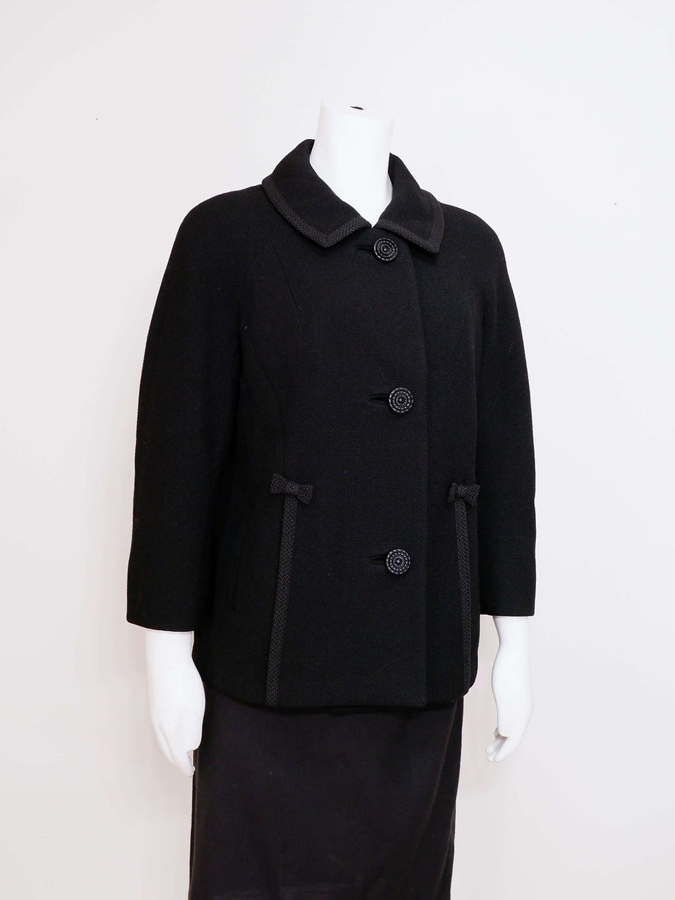 Thumbnail: 1950s Black Wool Jacket by Wilsons Toronto LA - S / M