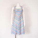 1970s Blue Mini Dress - Small, Rainbow Stripe