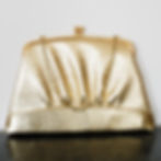 1960s Gold Handbag - Faux Leather with Textured Frame