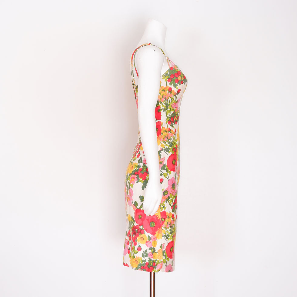 Thumbnail: 1950s Floral Dress by Alix of Miami - Small