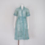 1950s Green Floral Dress - Small