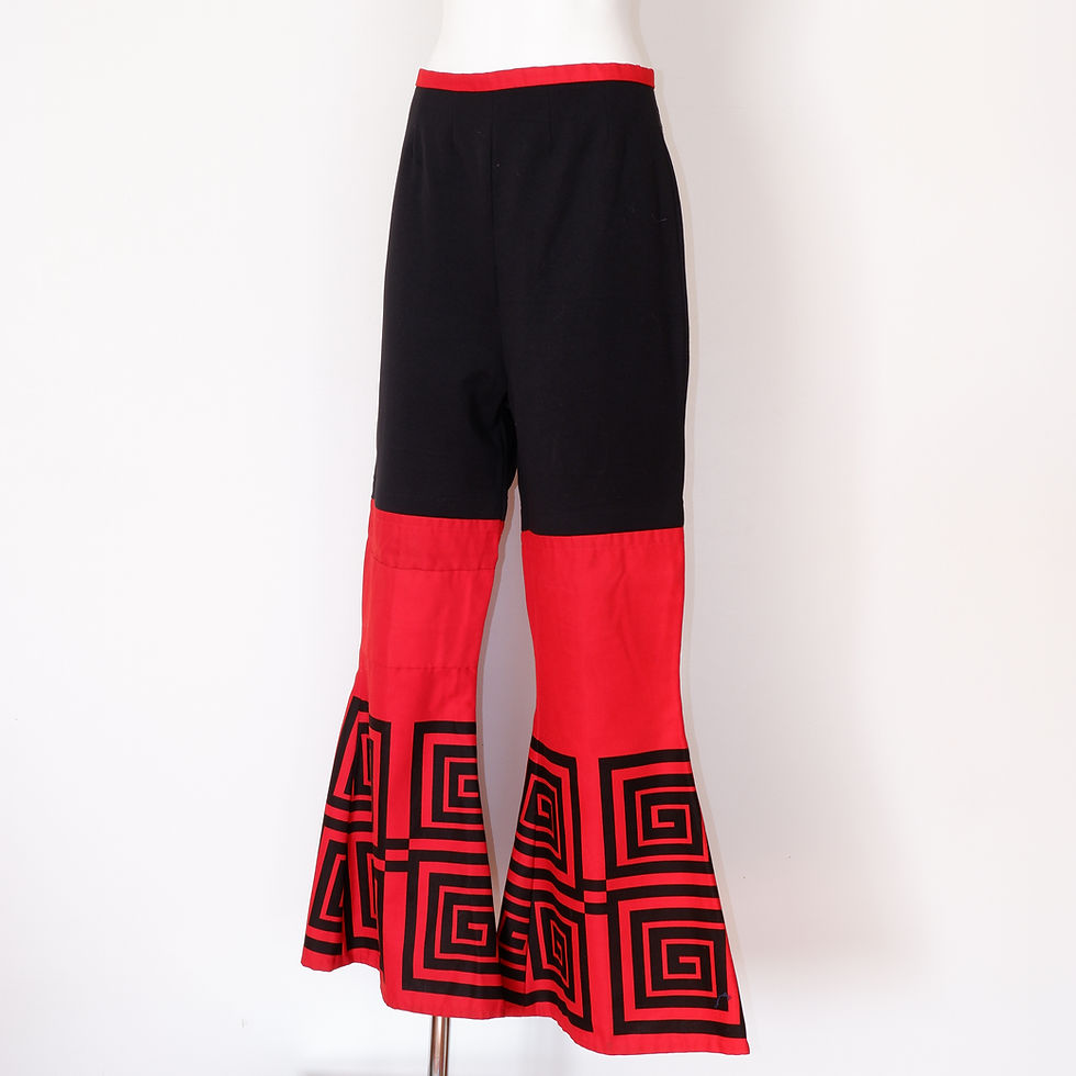 Vintage Red and Black Flare Pants - Small / Medium