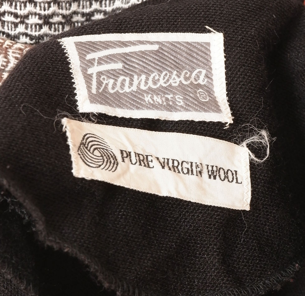 Thumbnail: Vintage 1960s Black Wool Cardigan  - Small Open Front Sweater by Francesca Knits