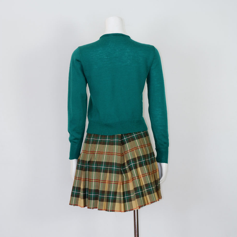 Thumbnail: 1950s Green Wool Cardigan - Small Button Up Sweater by Holiday Petite