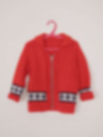 Vintage Red Cardigan Sweater with Zipper - Size 5 - 6