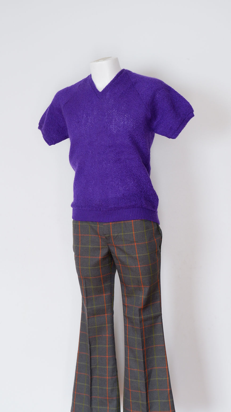 Thumbnail: 1970s Purple / Blue T-Shirt Sweater - S/M