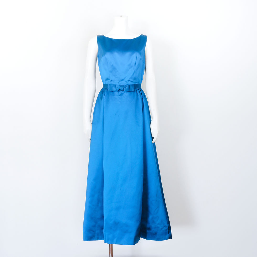 1960s Blue Gown - Small, Vintage with Matching Jacket and Belt
