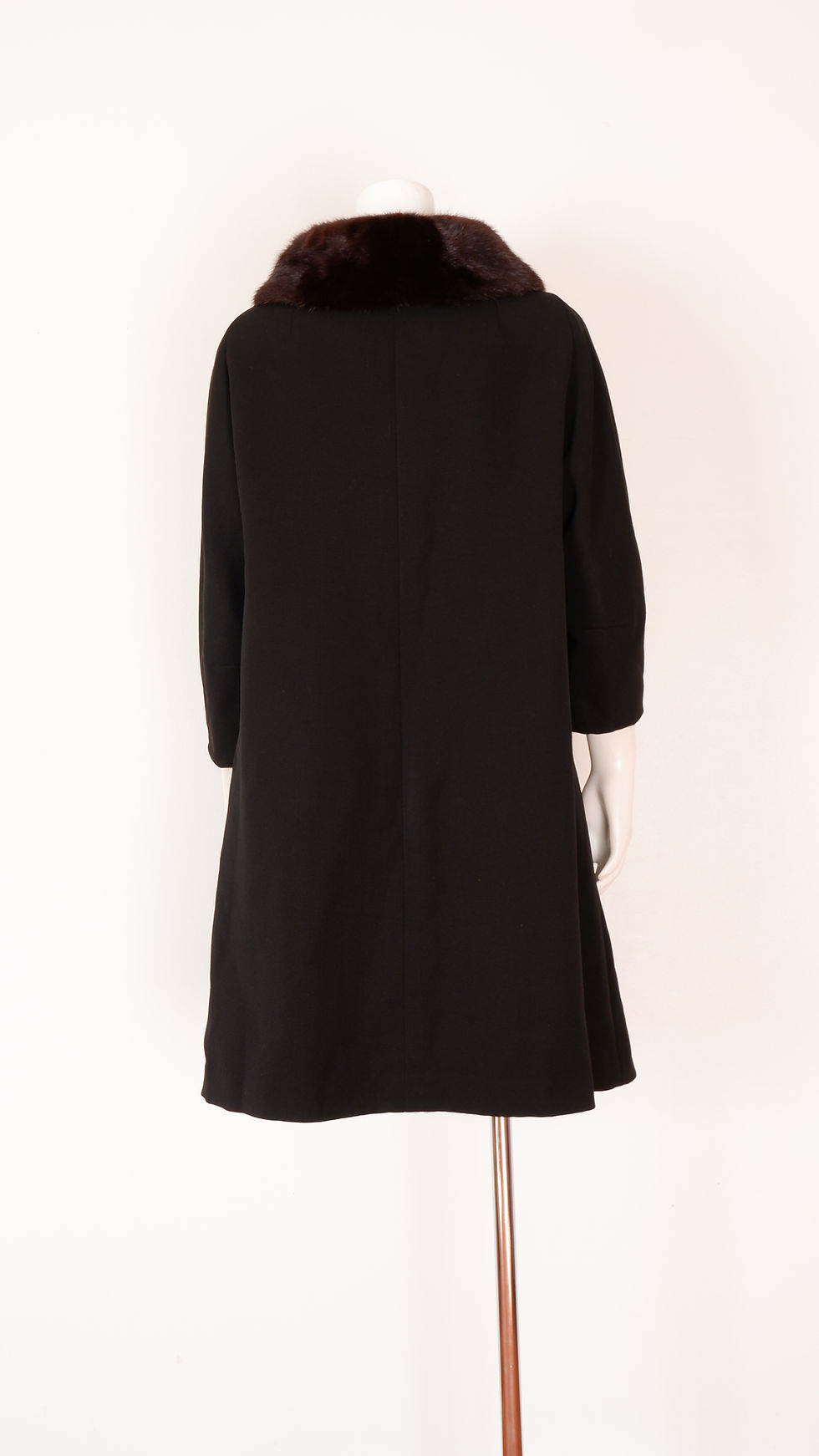 Thumbnail: 1960s Fur Trim Coat by Irving Samuel - Large Snap Button Jacket