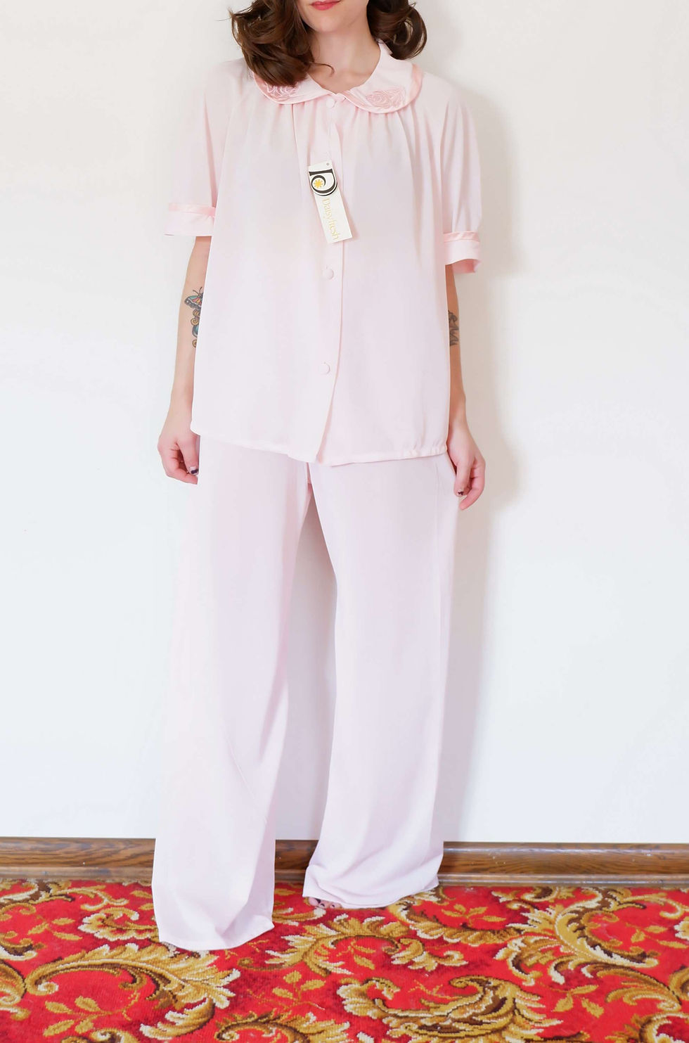 Thumbnail: 1970s Pink Pajama Set - Medium Vintage Pant and Top Lingerie
