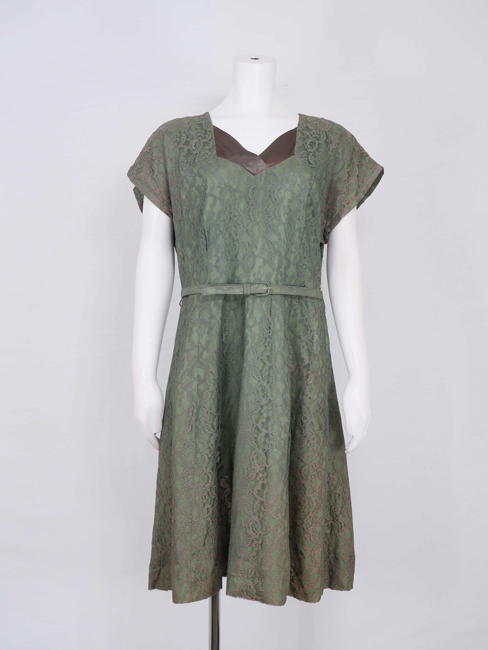 Thumbnail: 1950s Green Lace Party Dress with Bolero Jacket - M / L