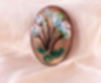 Vintage Copper Plated Enamel Flower Brooch
