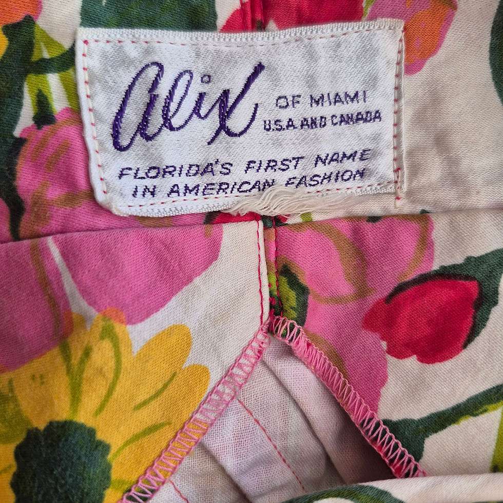 Thumbnail: 1950s Floral Dress by Alix of Miami - Small