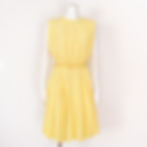 1970s Yellow Dress with Pleated Skirt by Algo - Large