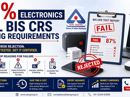87% Electronics Fail BIS CRS Testing Requirements