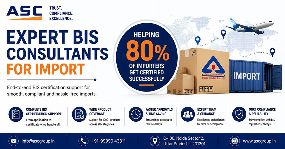 ASC Group experts assisting importers with BIS Certificate for import and BIS Registration for import for faster customs clearance in India.