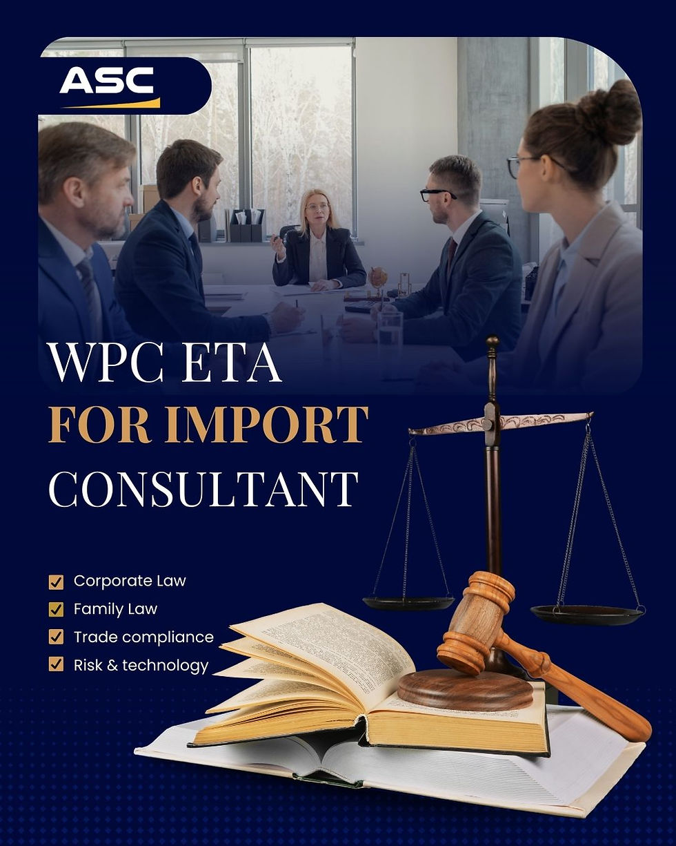 WPC ETA Certificate for import