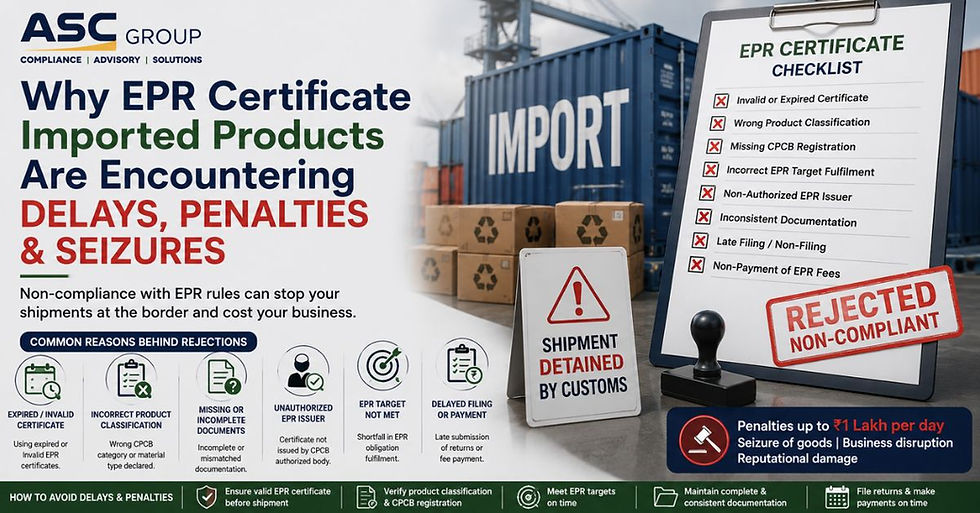 EPR Certificate For Import documentation process for customs clearance