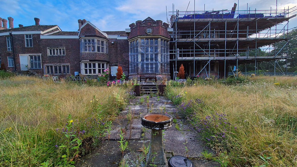 Exterior view of Hopwood Hall Estate. Photographed on 20/07/2025.