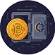 Bitcoin coin with open safe, symbolizing secure crypto education and bitcoin coaching services.